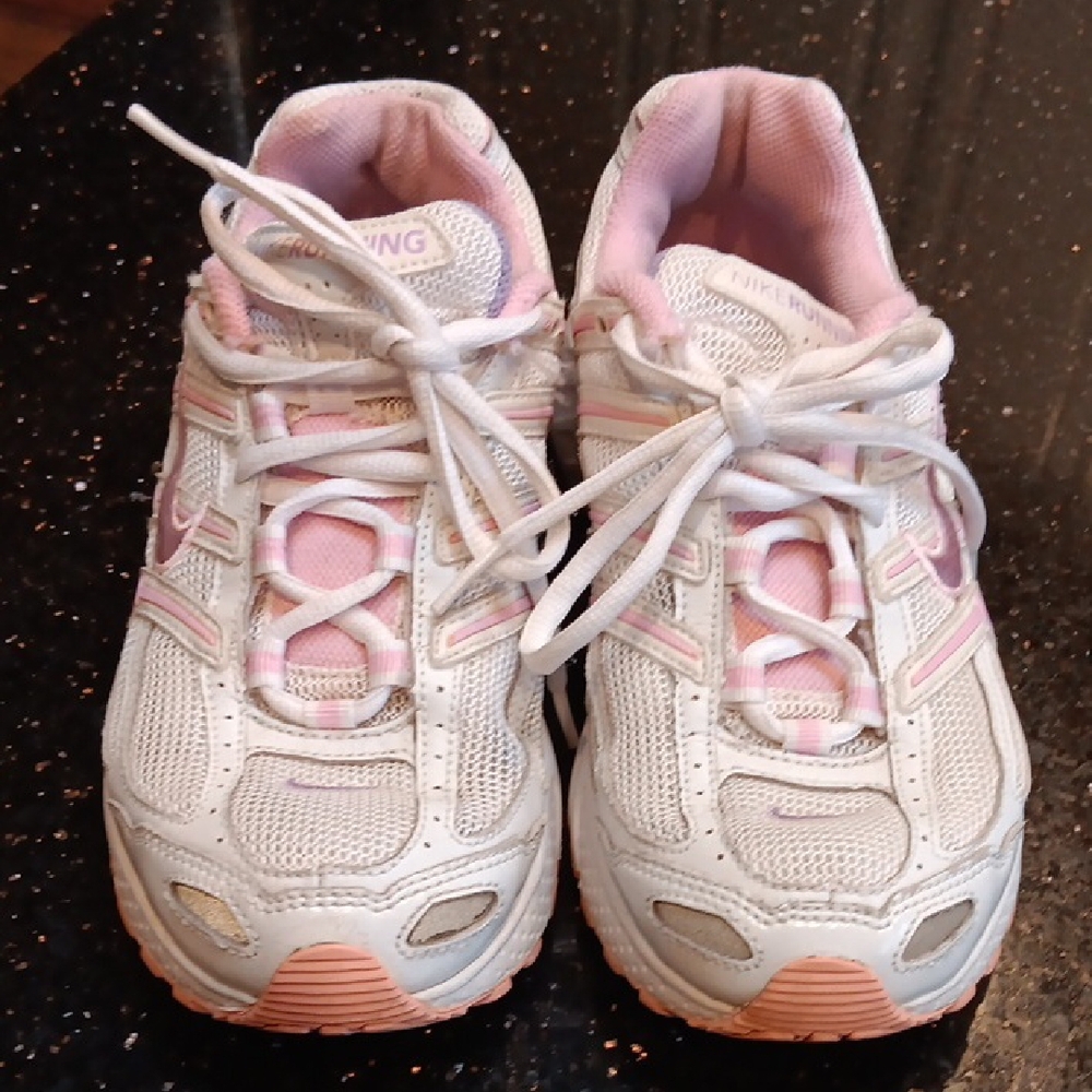 Nike White and Pink Running Shoes